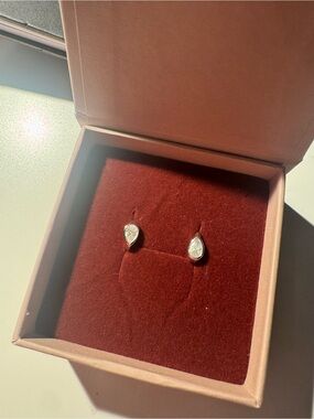 Small Diamond Pear and Upside Down Pear Earrings
